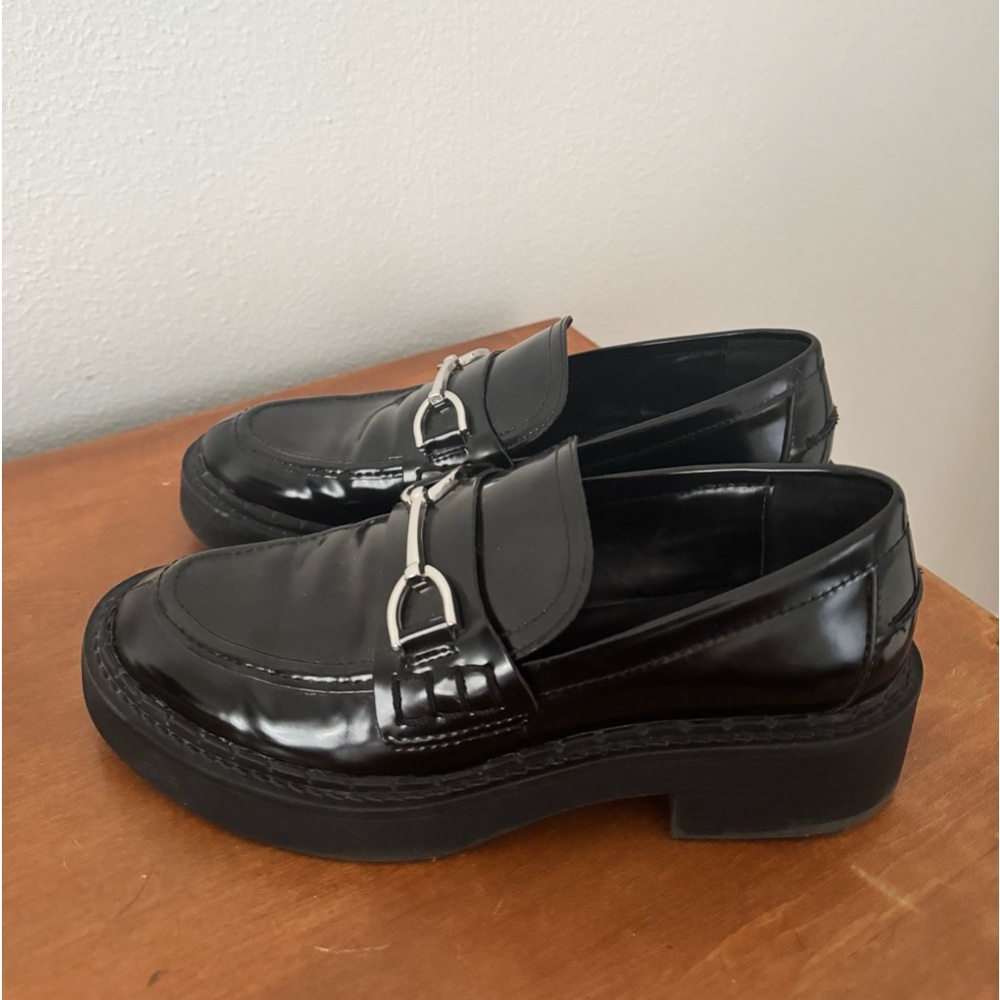 Zara patent leather loafers